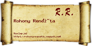 Rohony Renáta névjegykártya